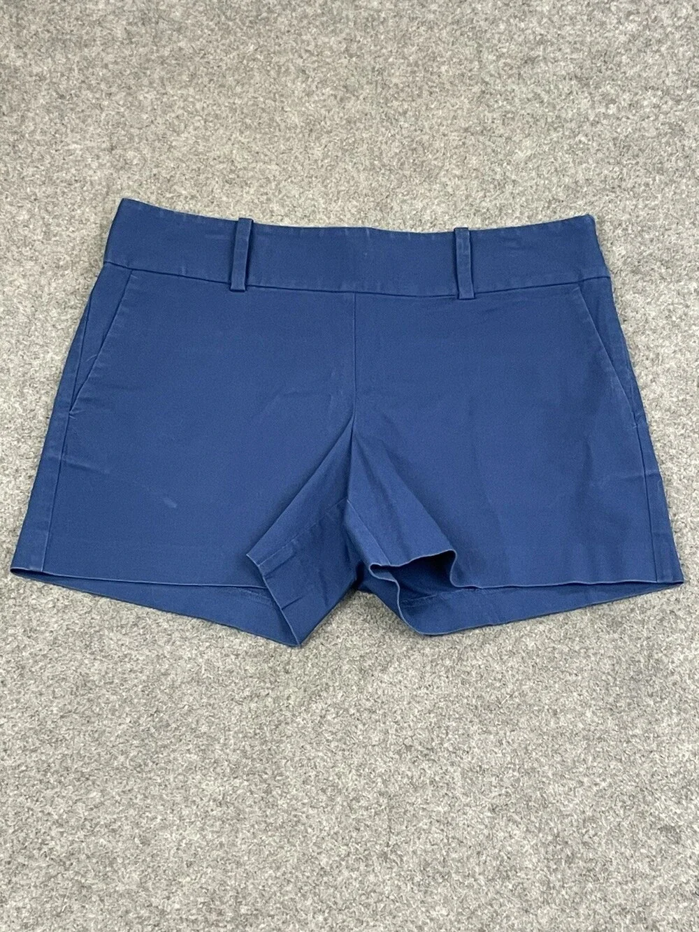Ann Taylor Shorts Womens 4 Blue Flat Front Chino Stretch Comfort Solid Beach